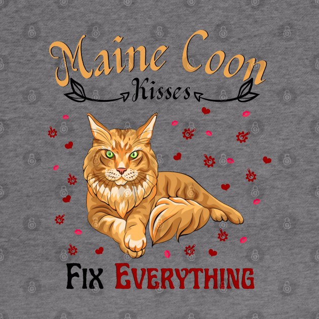 Maine Coon Kisses Fix Everything, Cute Maine Coon Cat Lover by JustBeSatisfied